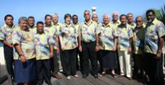 NZ Prime Minister Helen Clark with other Pacific Island leaders in Niue 2008